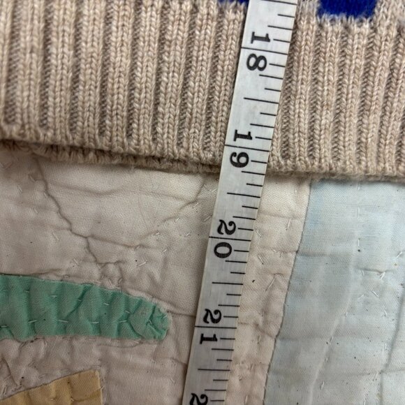 Ghanda Womens Blue & Cream Checkered Button Front Knit Cardigan Sweater Size S - Picture 9 of 10